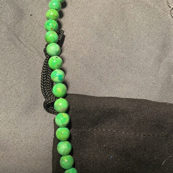 Lemon Lime Green Turquoise-Silver necklace by Jay King Gallery Collection - Picture 3 of 7